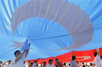 Carrying The Flag-Uyghurs Protest in Turkey