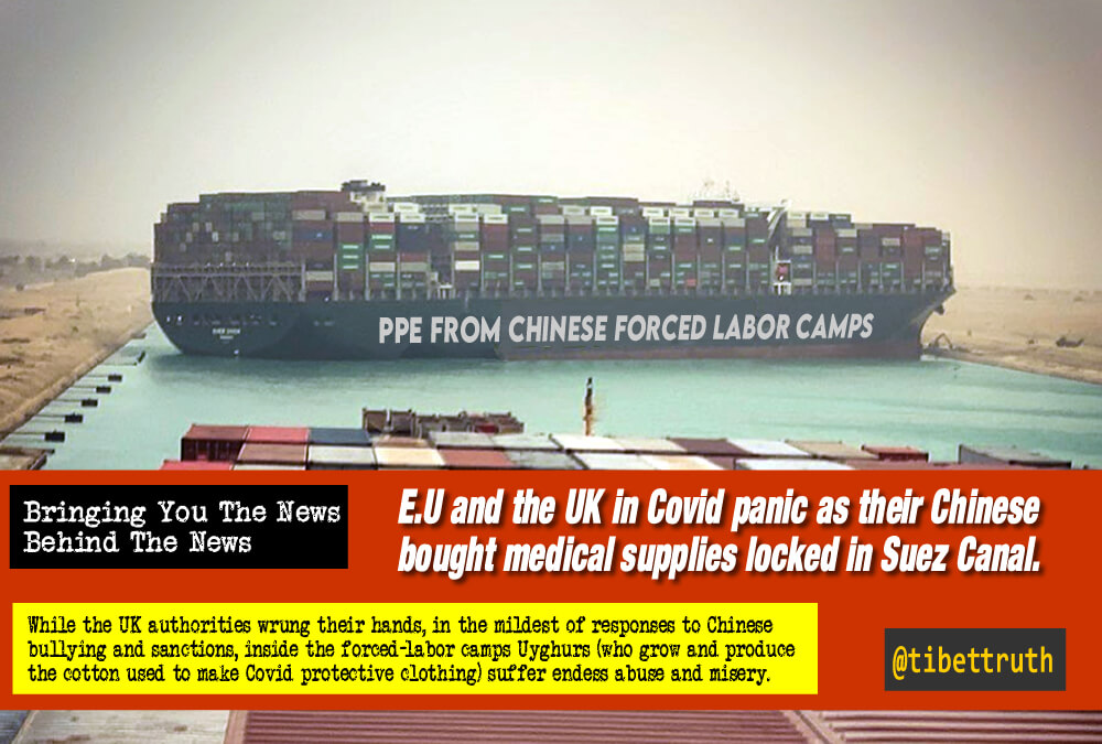 EU & UK (Made In Chinese Forced Labor Camps) Covid PPE In Suez Lock-down