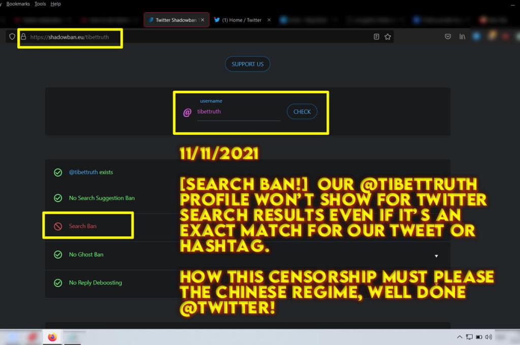 Twitter Imposing Ghost-Ban Censorship On Tibettruth